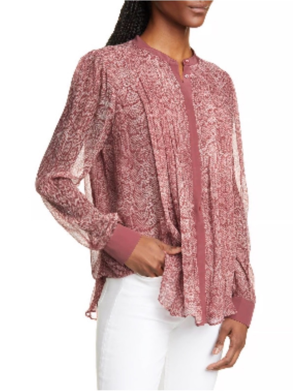 Joie Tassa 100% Silk Blouse Shirt XS Pink Snakeskin Print
